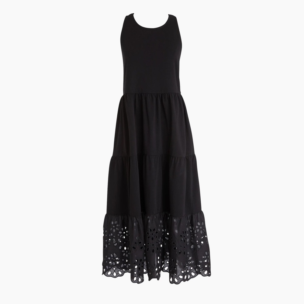 J.Crew Tiered Knit Maxi Dress With Eyelet Trim